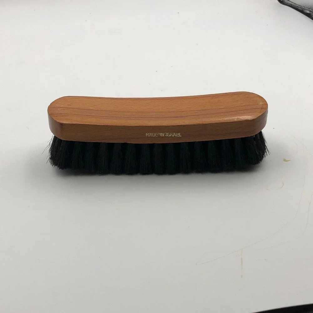 VTG 100% Horsehair Wood Handle Brush Shoe Shiner Buffer Polisher Made In Israel
